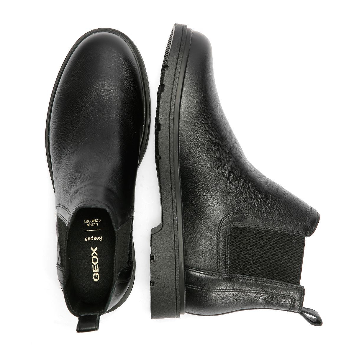 Geox Spherica EC1 C Tumble Leder Herren Schwarze Stiefel