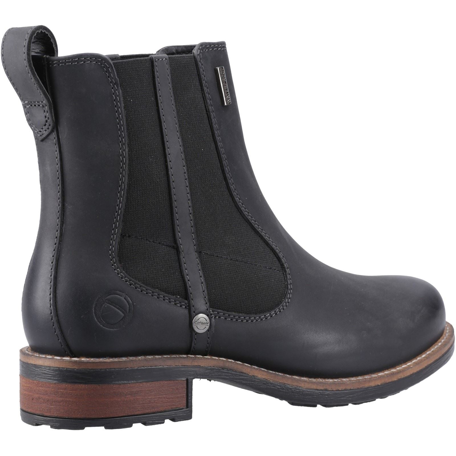 Cotswold Notgrove Damen Chelsea Stiefel aus schwarzem Leder