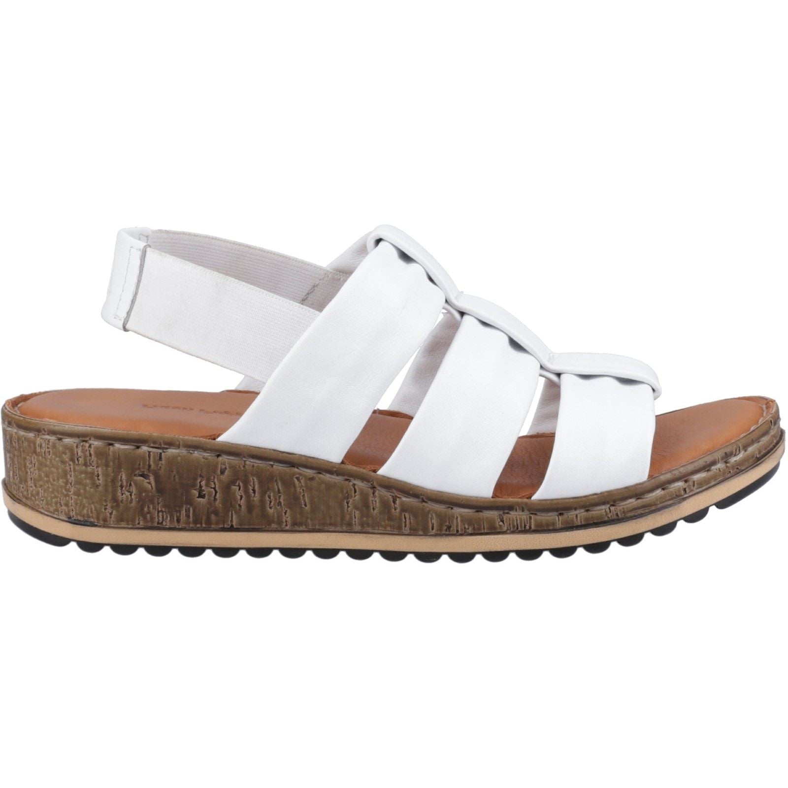 Hush Puppies Eden Wide Fit Damen Sandalen Aus Weißem Leder
