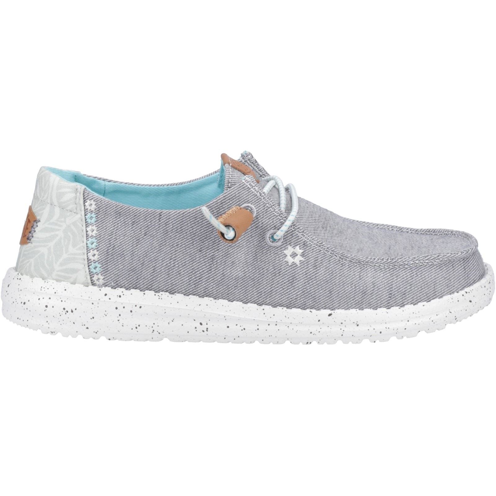 HEYDUDE Wendy Heathered Slub Tropical Damen-Graue Loafer