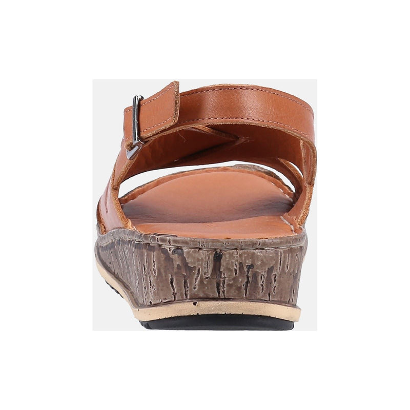 Hush Puppies Elena Damen Keilsandalen Aus Braunem Leder