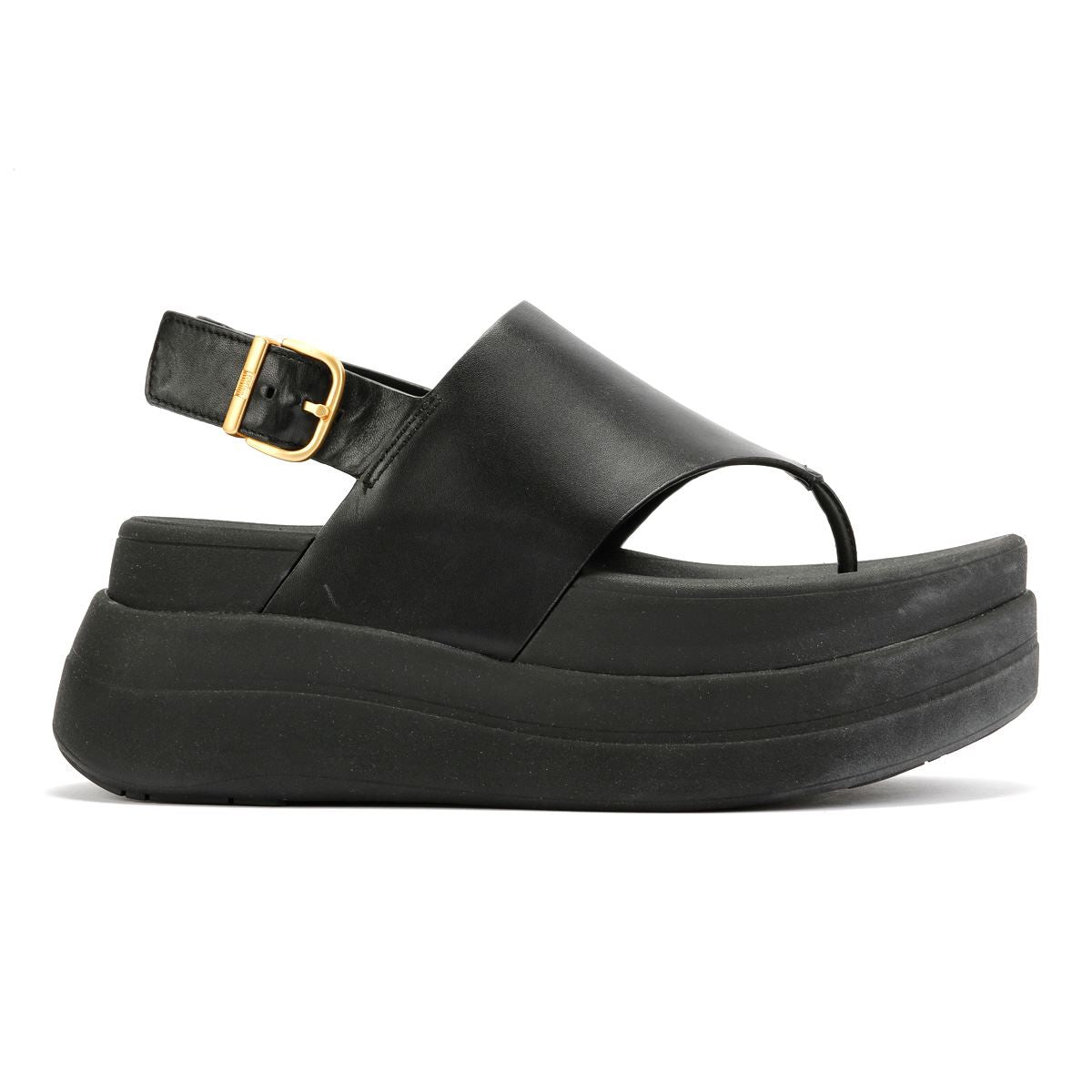 FitFlop F-Mode Damen-Sandalen Aus Schwarzem Leder