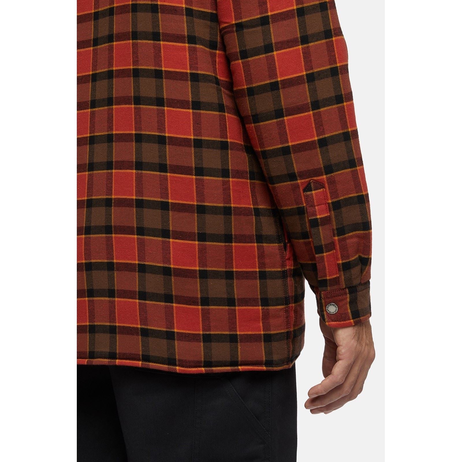 Dickies Fleece Hooded Flannel Shirt Herren Rotes Hemdjacke