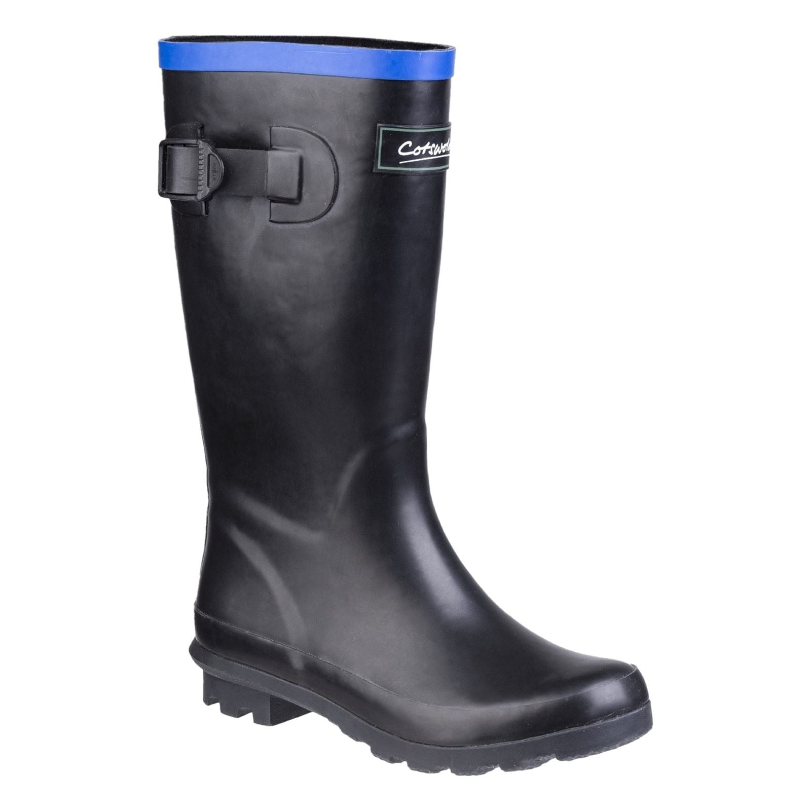 Cotswold Fairweather Gummi Unisex Kinder Schwarze Farbe/blaue Gummistiefel