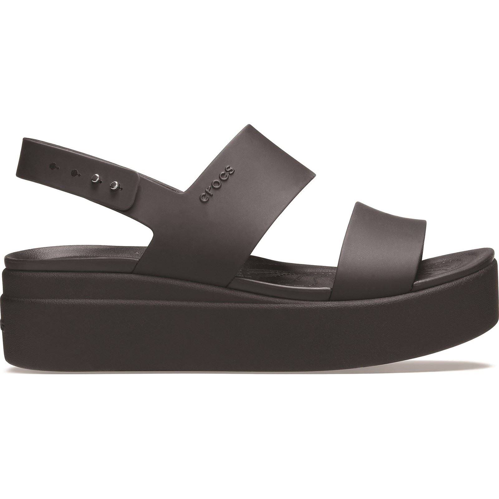 Crocs Brooklyn Low Wedge Damen Sandalen Aus Thermoplastischem Material In Schwarz