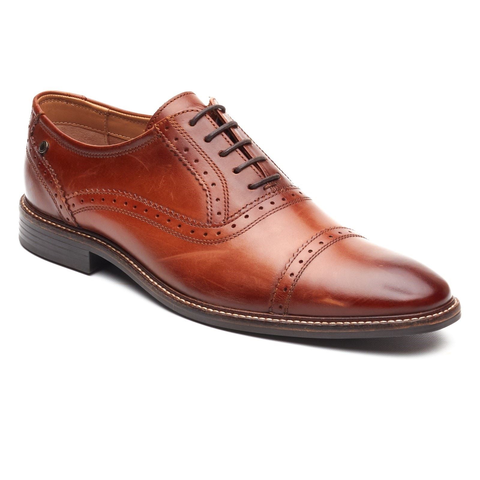 Base London Ascot Oxford Leder Herren Verbrannte Tan Oxford Schuhe
