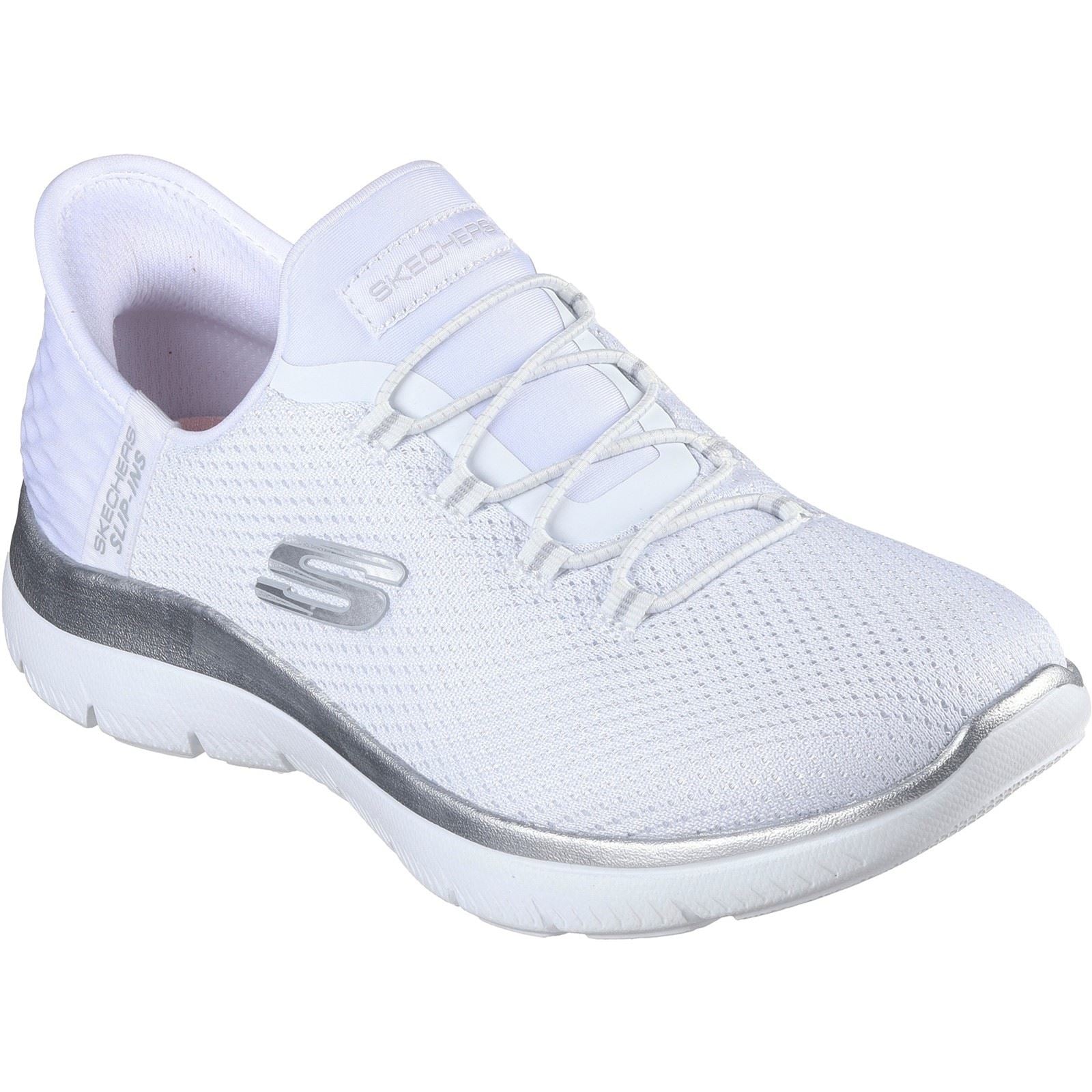 Skechers Summits Diamond Dream Damen Textil Sneaker In Weiß/Silber