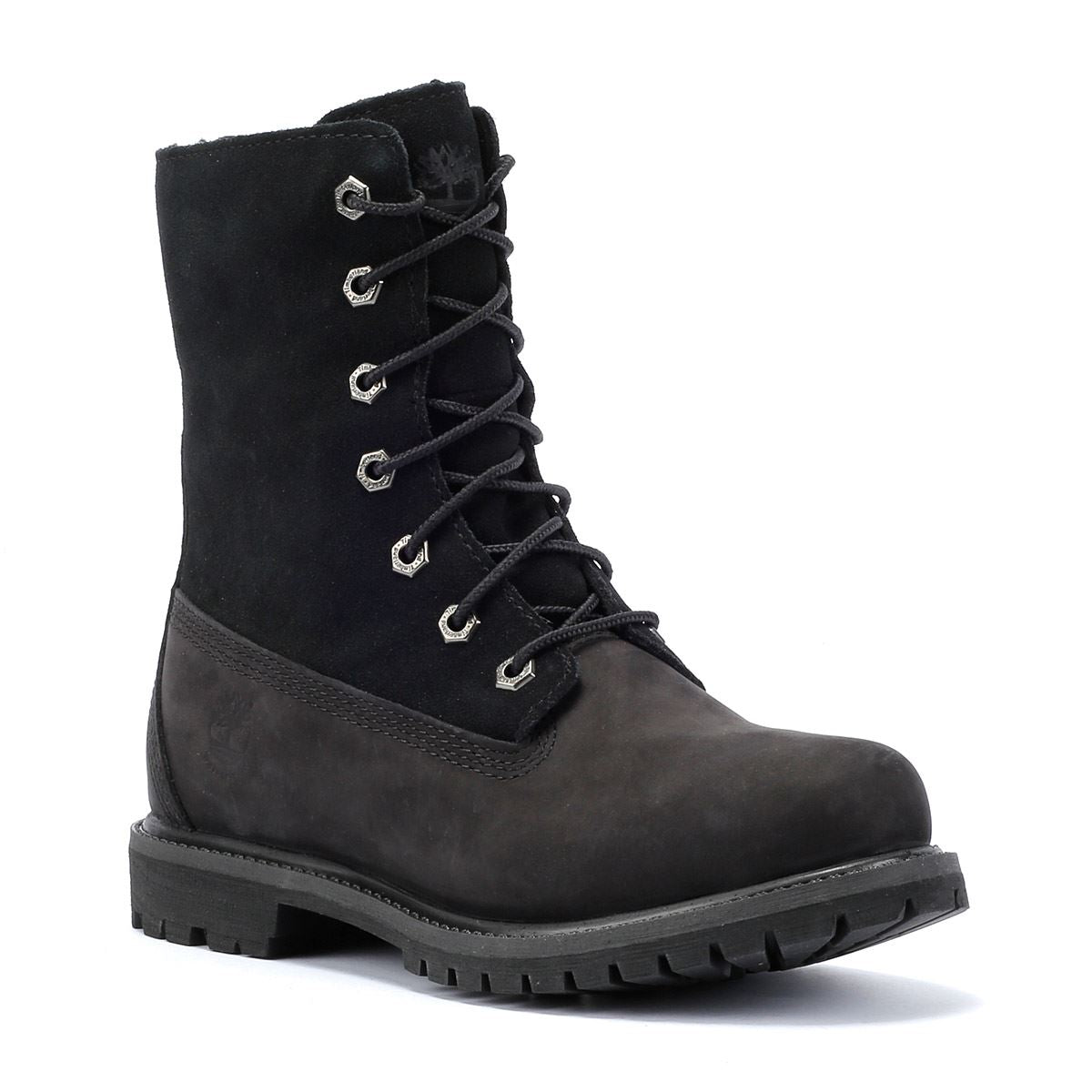 Timberland Warm Lined Waterproof Damenlederstiefel In Schwarz
