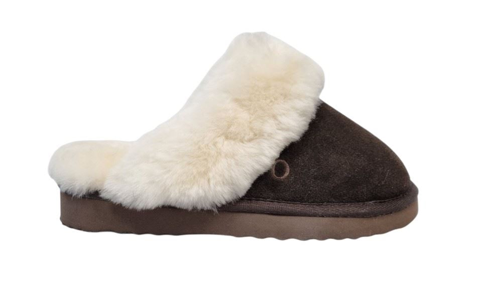Osprey London The Celeste Wildleder Damen Braune Hausschuhe