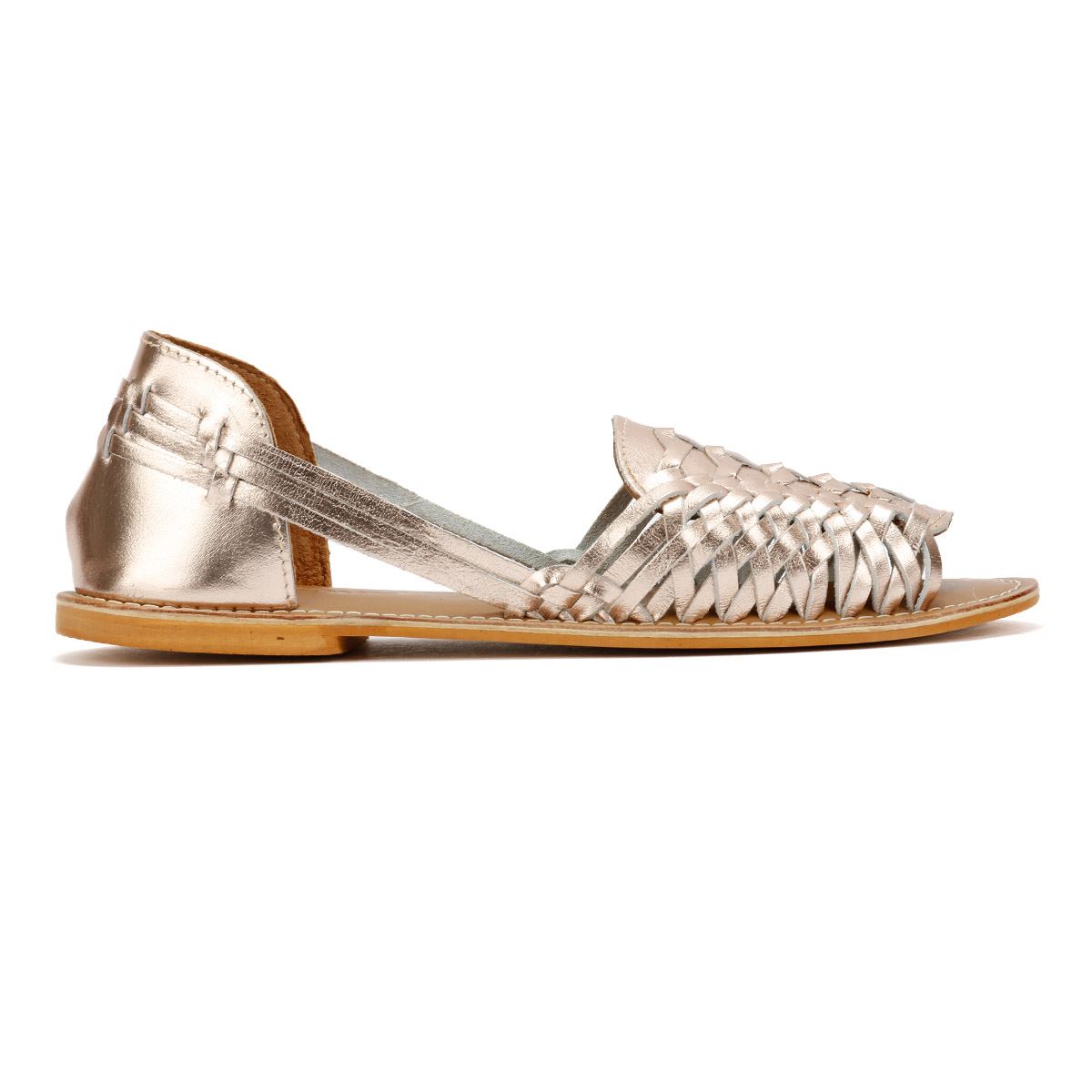 Tower London Hurache Damen Gold Leder Sandalen