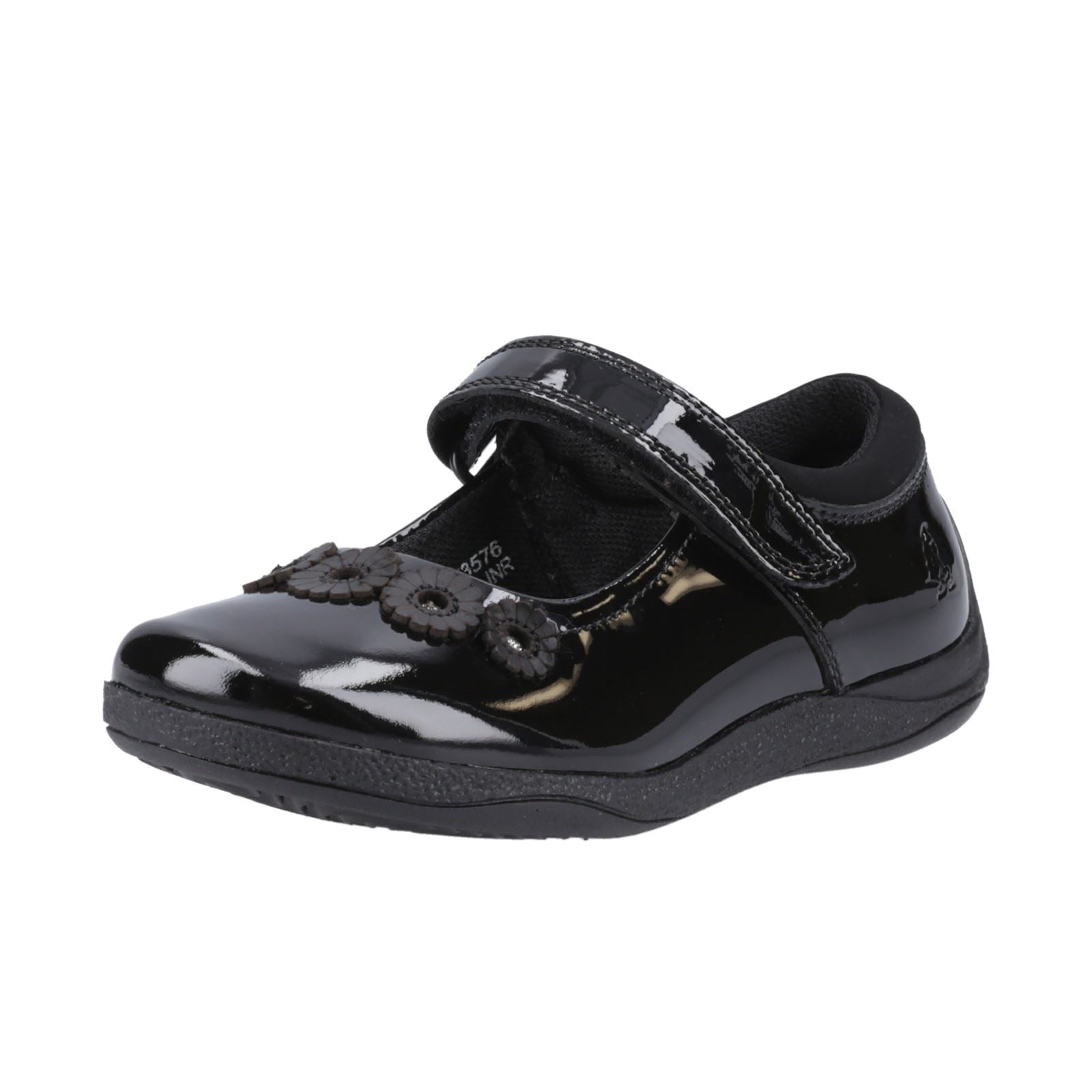 Hush Puppies Christina Patent Junior Mädchenschuhe Aus Schwarzem Leder