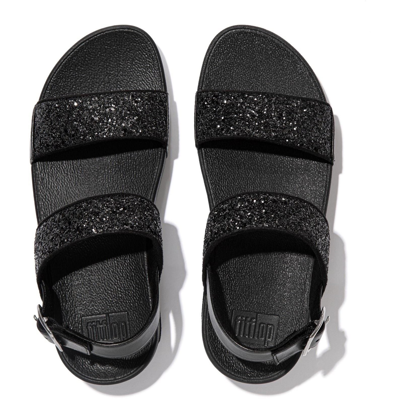 Fitflop Lulu Glitter Polyurethan Damen Schwarze Farbe Glitzer Sandalen