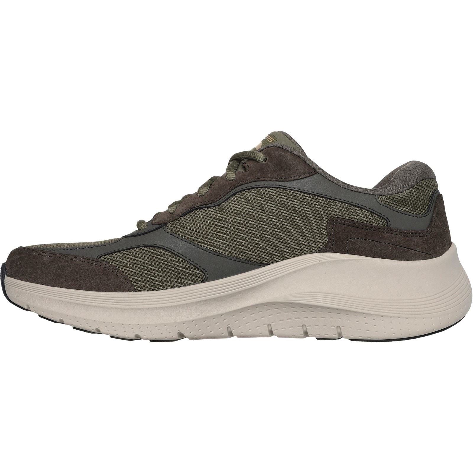 Skechers Arch Fit 2.0 The Keep Leder Herren Olivgrüne Sneakers