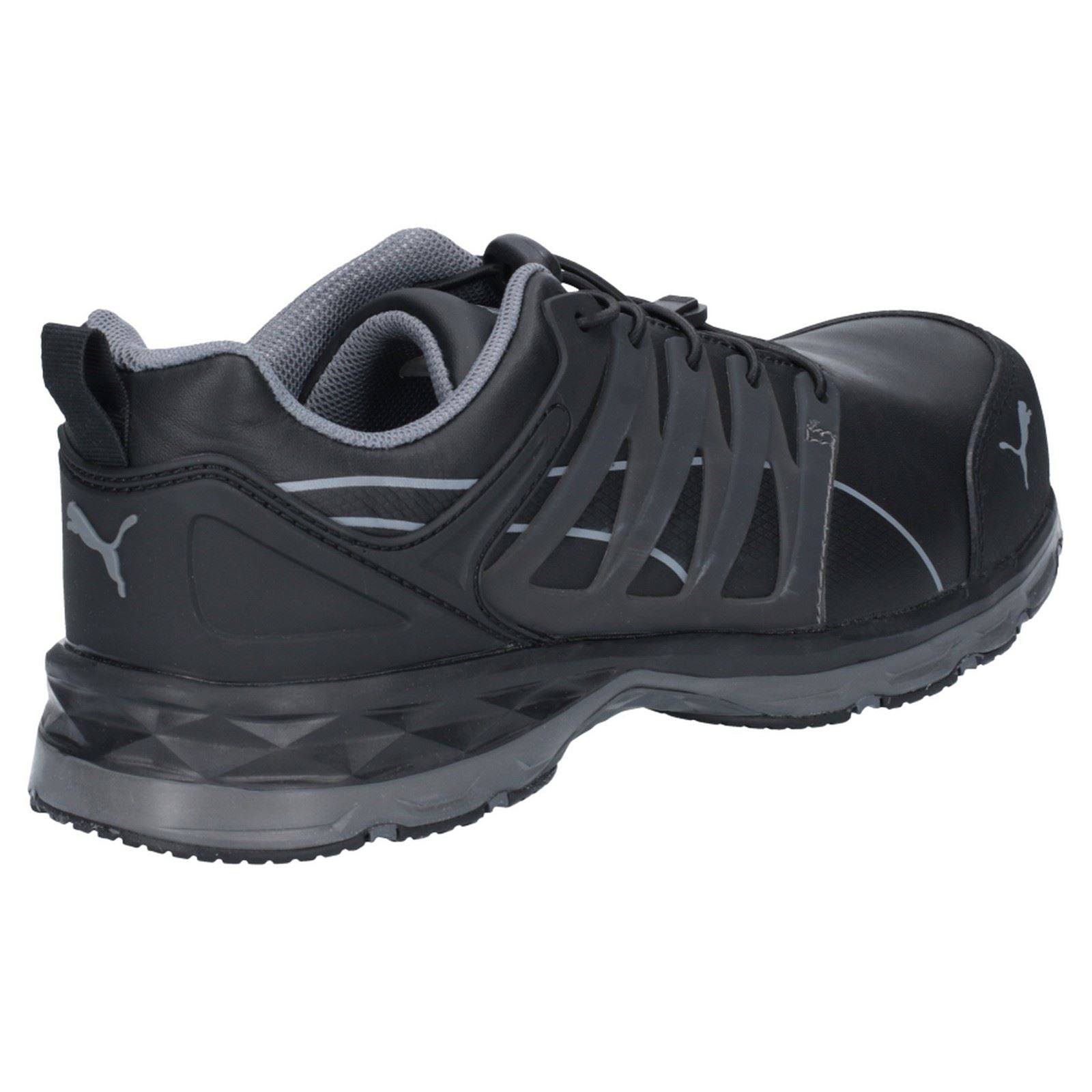 Puma Safety Velocity Zwei Punkt Null Leder Schwarze Sicherheitsschuhe