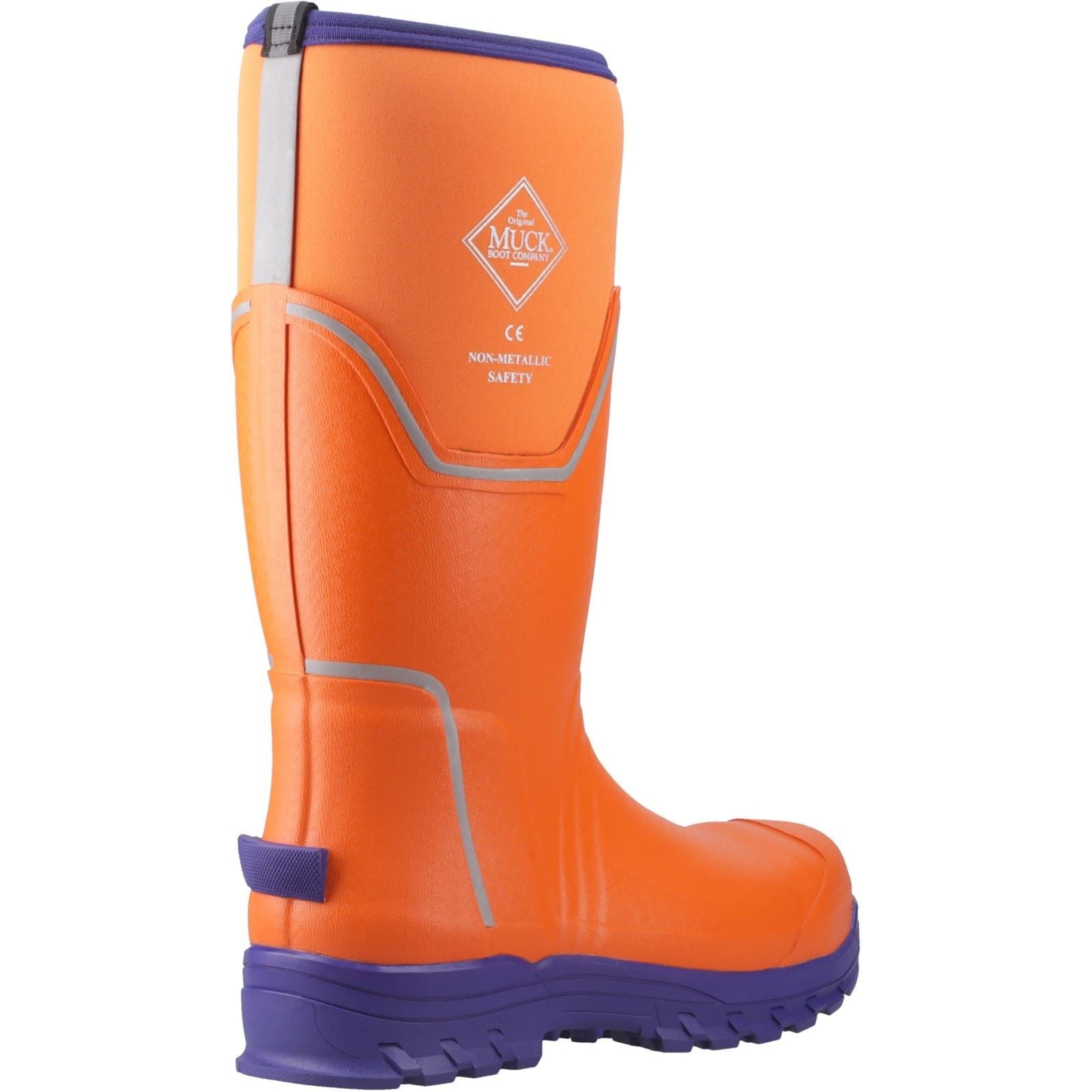 Muck Boots Grit S5 Herren Gummistiefel in Orange/Blau