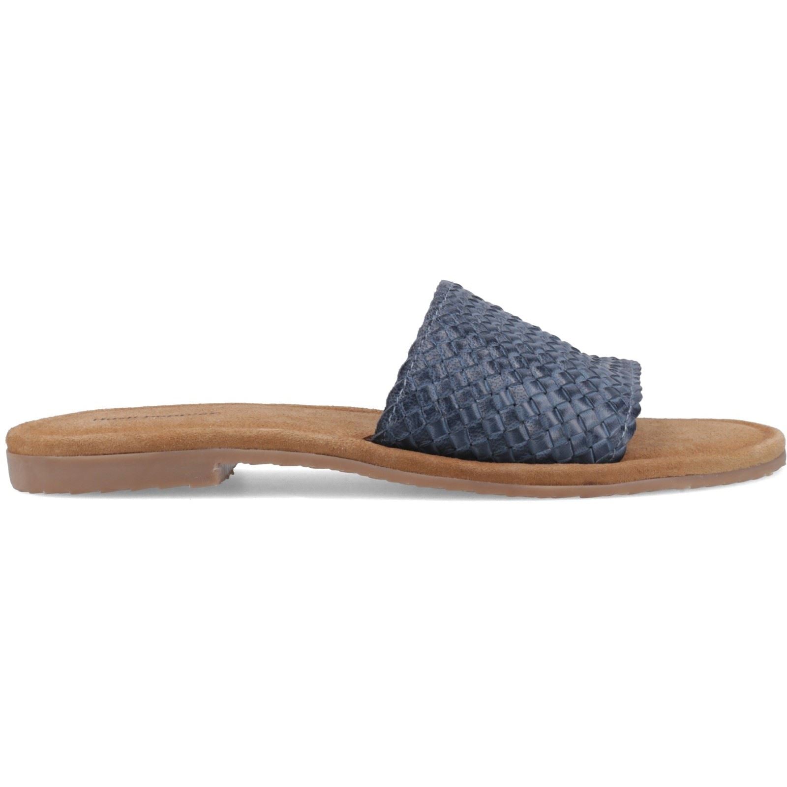 Hush Puppies Hetty Slide Leder Damen Marinefarbene Passform Sandalen