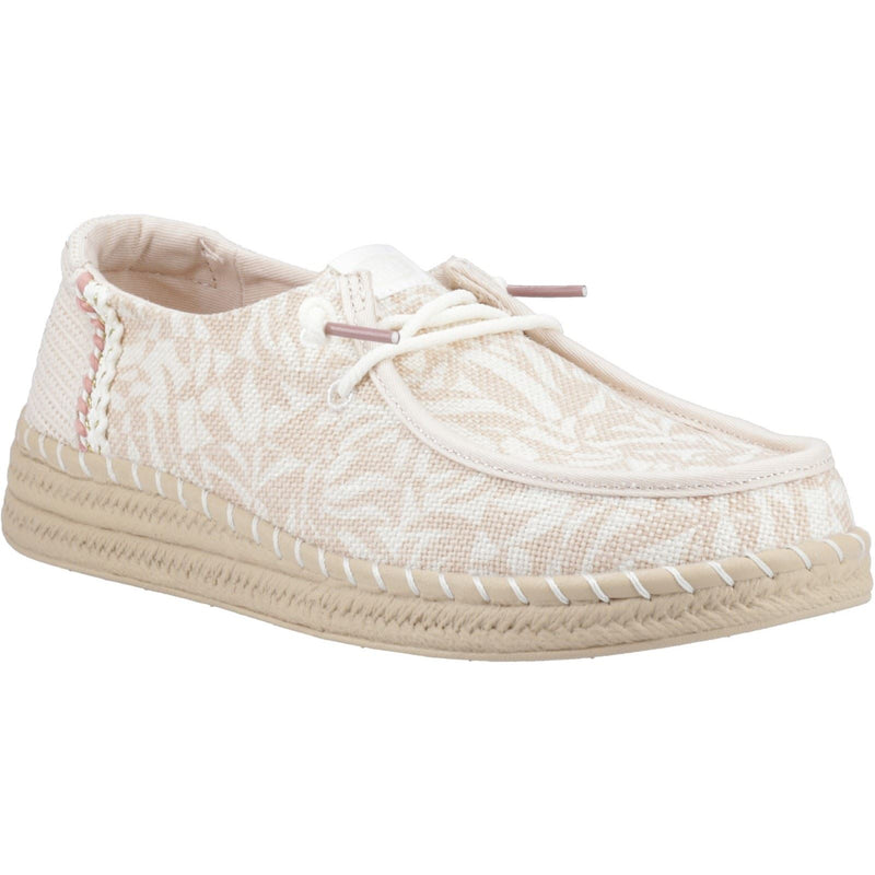 HEYDUDE Wendy Espadrille Retro Palm Damen Espadrilles In Hellem Rosa/Weiß Aus Baumwollmischung.