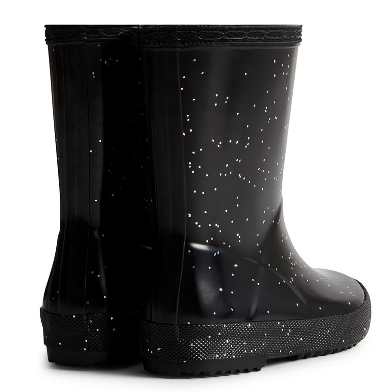 Hunter Kids First Giant Glitter Gummistiefel In Schwarz