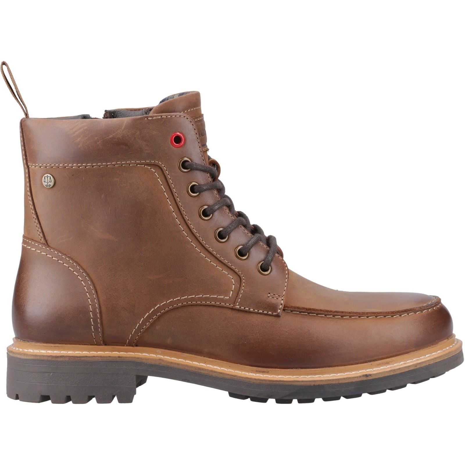Hunter Shaws Leder Herren Dunkelbraune Ankle Boots