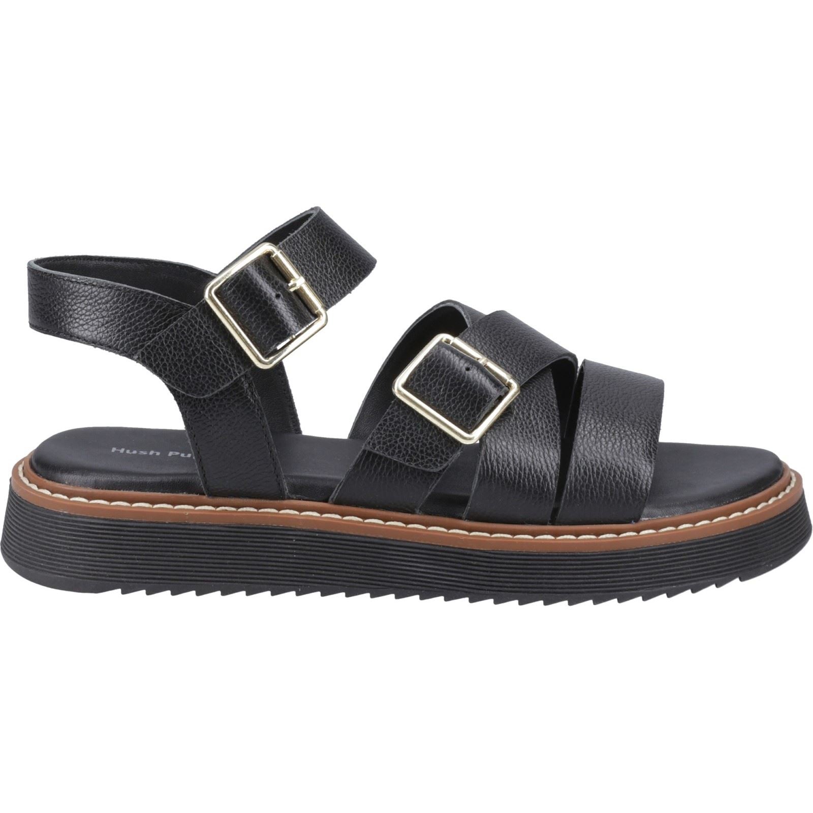 Hush Puppies Cady Damen Sandalen Aus Schwarzem Leder