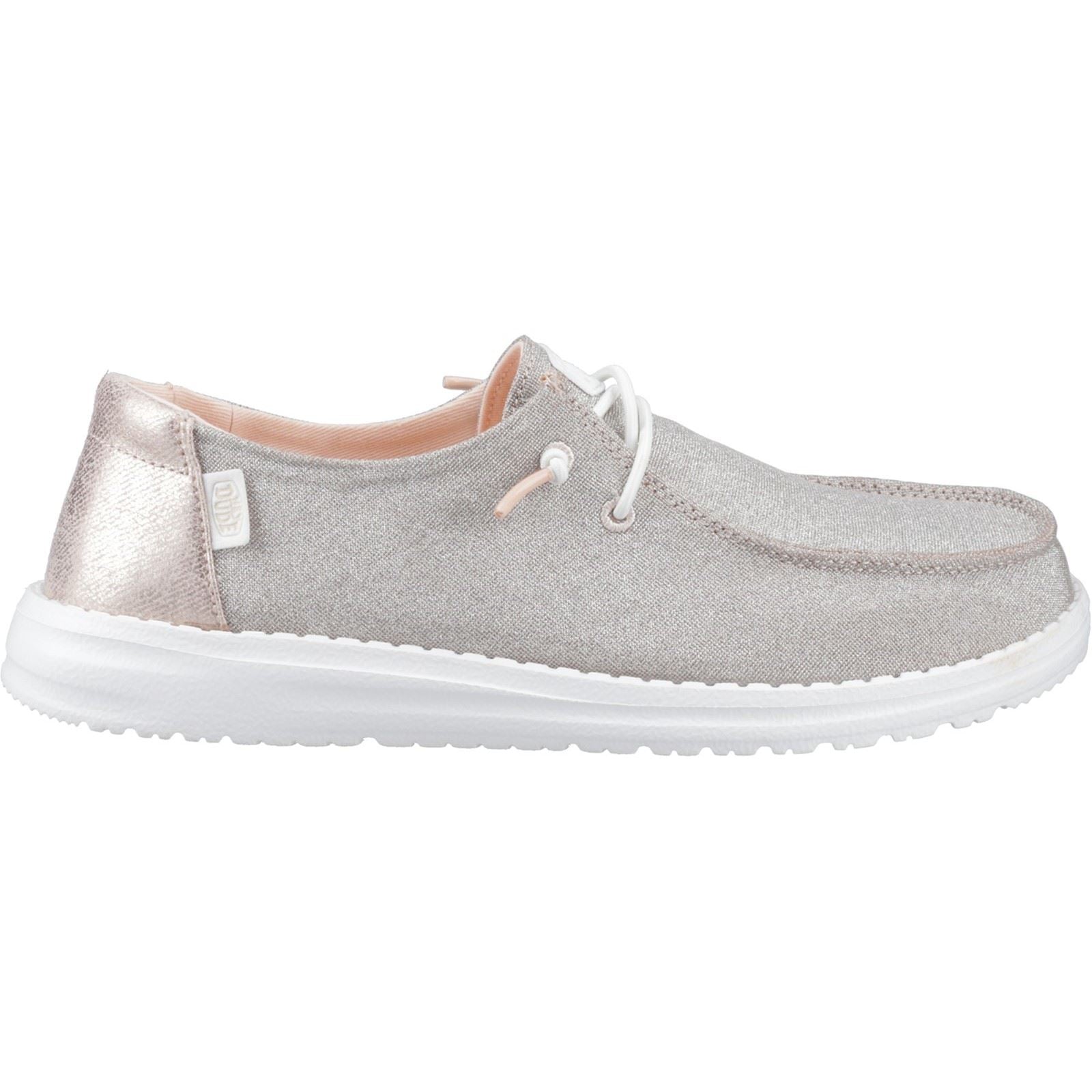 HEYDUDE Wendy Metallic Sparkle Synthetik Damen-Lofers In Roségold