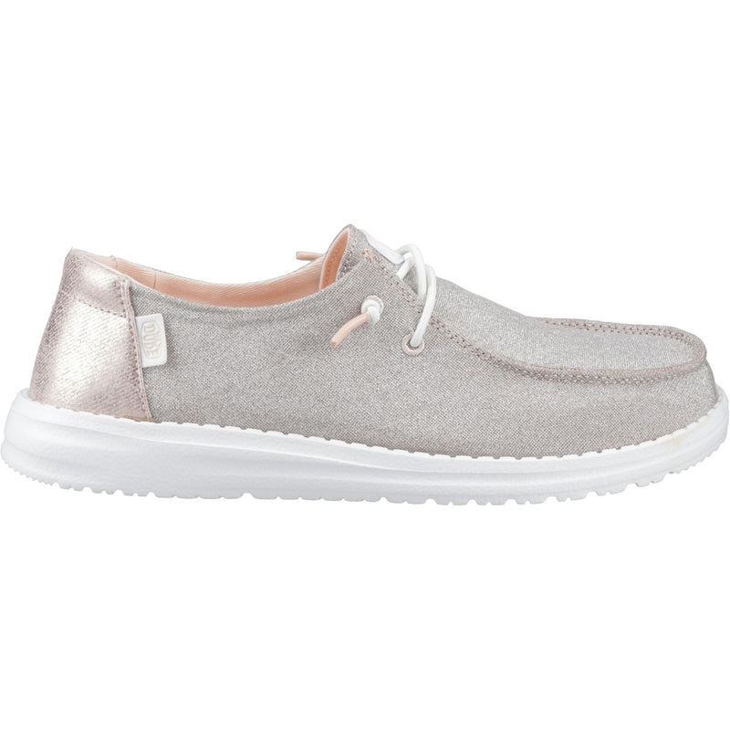 HEYDUDE Wendy Metallic Sparkle Synthetik Damen-Lofers In Roségold