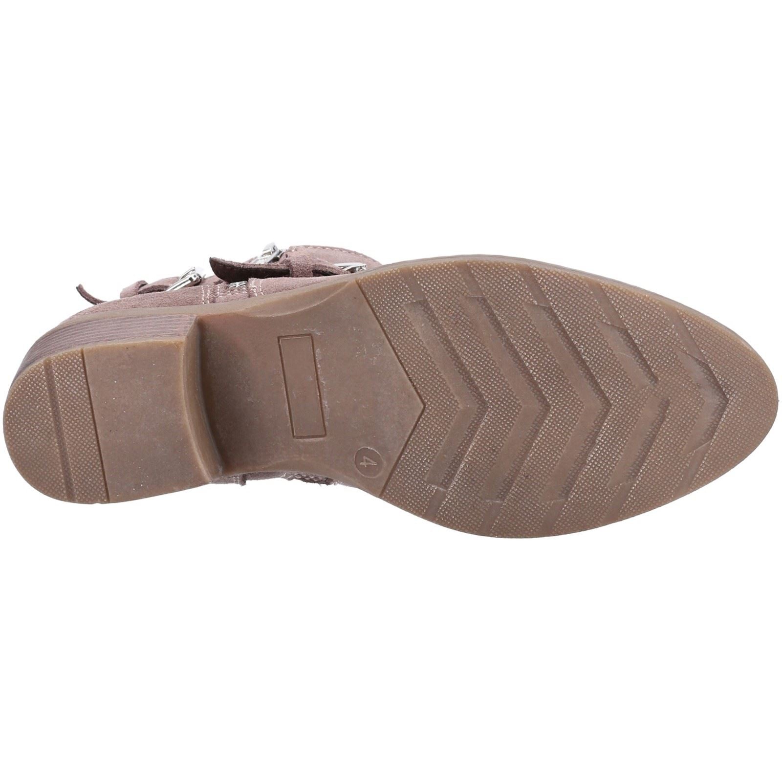 Hush Puppies Jenna Leder Damen Stiefel In Taupe