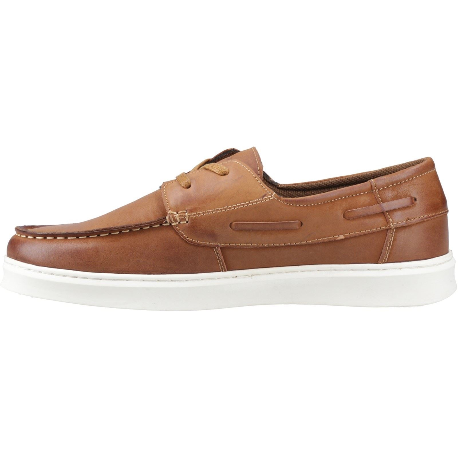 Hush Puppies Madden Boat Shoe Leder Herren Tan Bootsschuhe