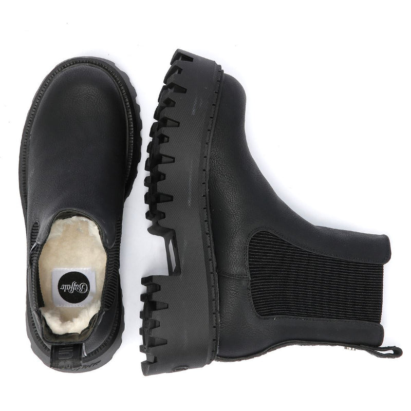 Buffalo Aspen Chelsea Damenlederstiefel In Schwarz
