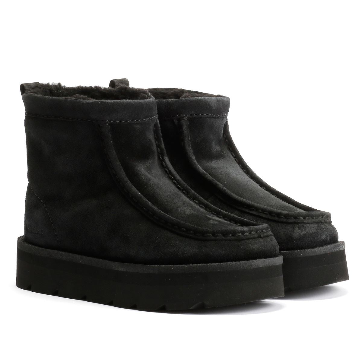 Clarks Originals Meare Rooey Wildlederschwarze Damenstiefel