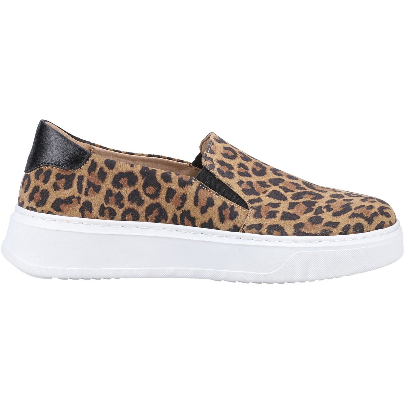 Hush Puppies Corinne Leder Damensneaker Mit Leopardenmuster