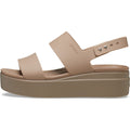 Crocs Brooklyn Low Wedge Damen Sandalen Aus Thermoplastischem Material In Latte/Pilz Farben
