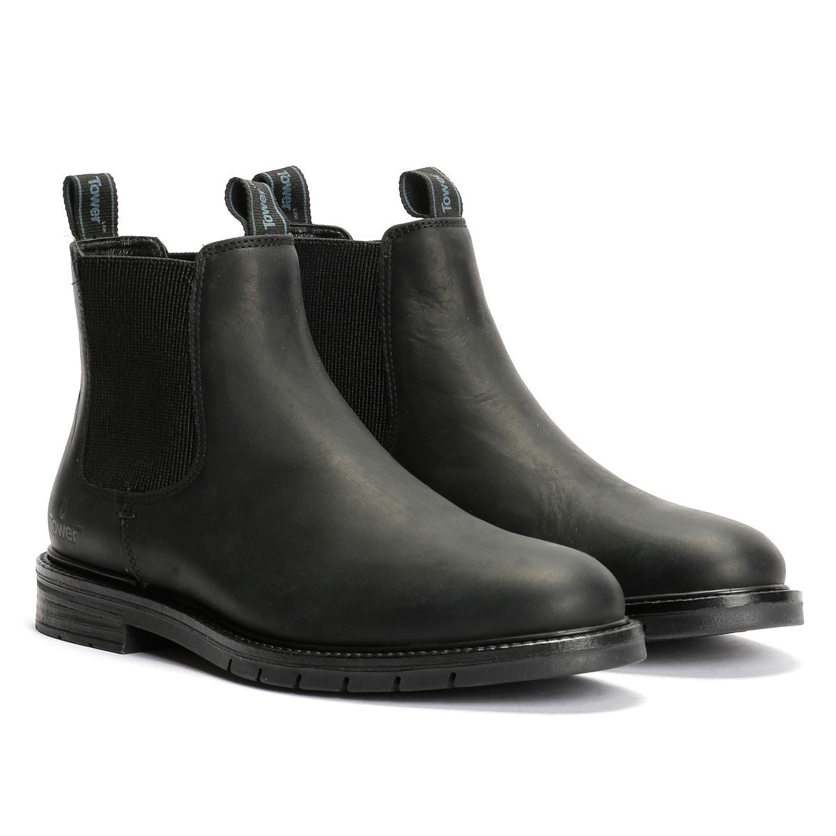 Tower London Harbour Leder Herren Schwarze Stiefel