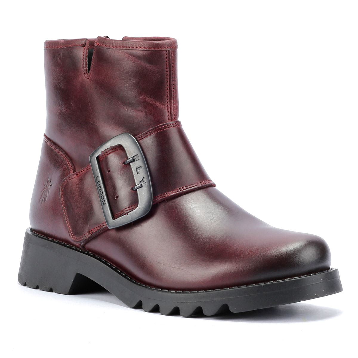 Fly London Rily Leder Damen Rote Stiefel