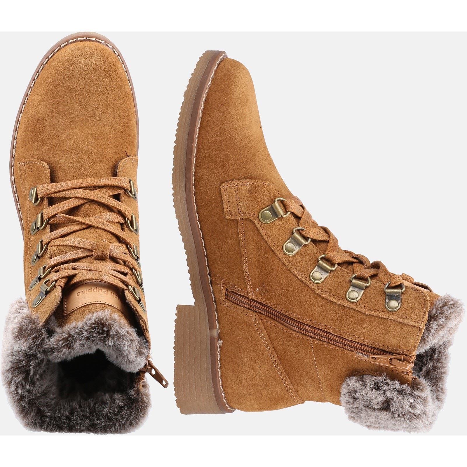Hush Puppies Florence Leder Damen Stiefeletten In Braun