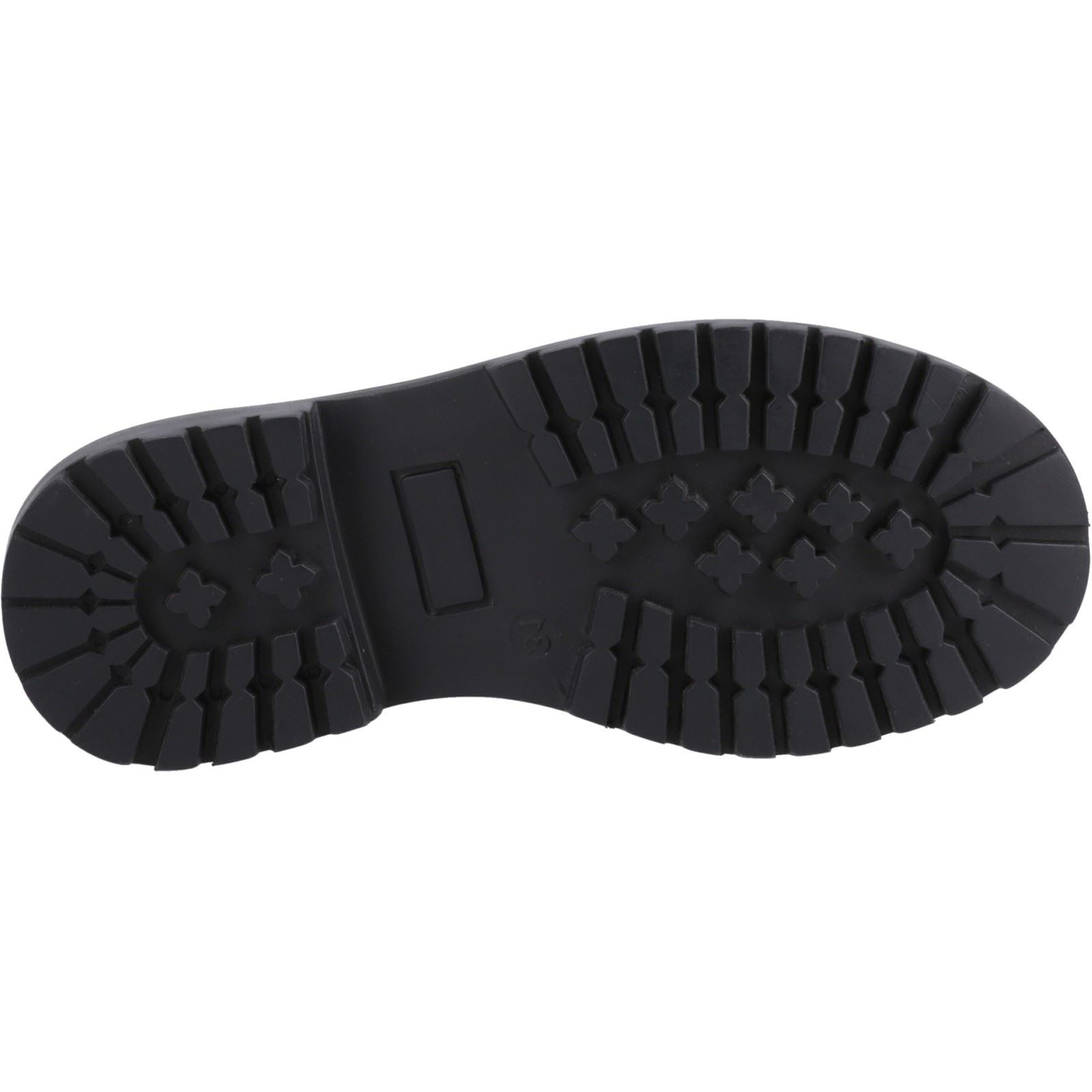 Hush Puppies Abigail Patent Senior Mädchenschwarze Slipper Aus Leder