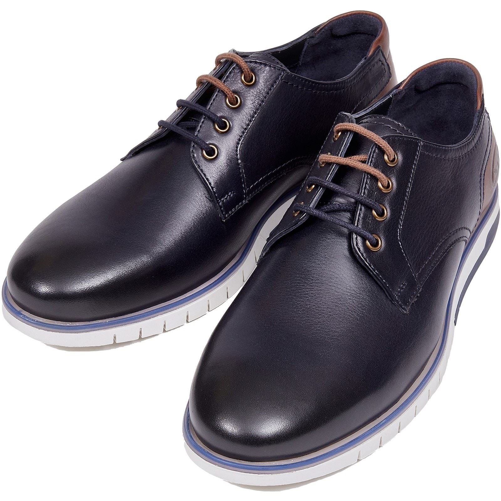 Pod Cillian Leder Herren Marineblaue Schnürschuhe