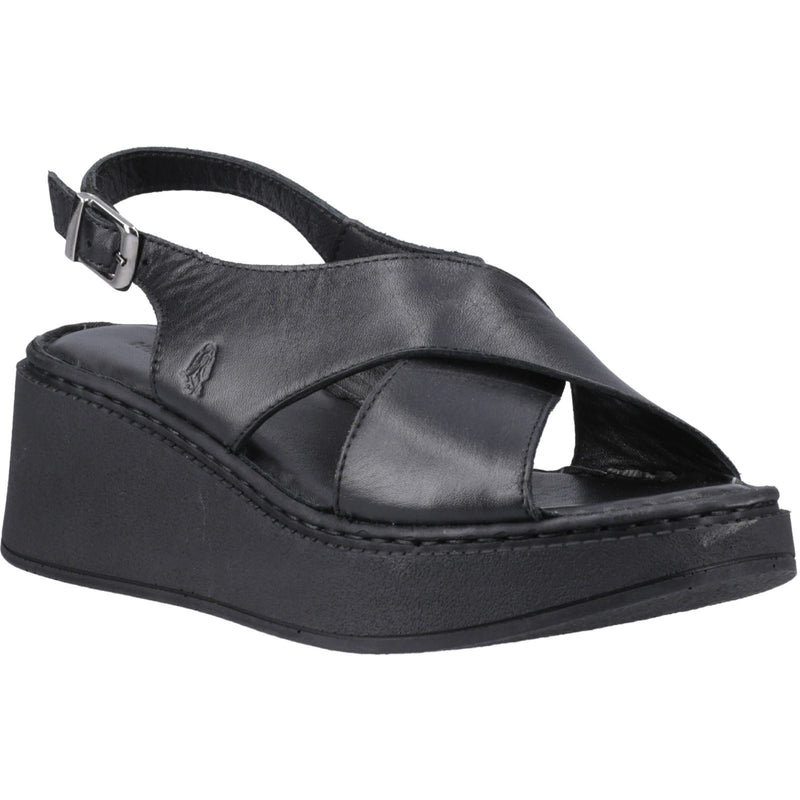 Hush Puppies Bex Wedge Nubuk Damen Schwarz Keilabsätze