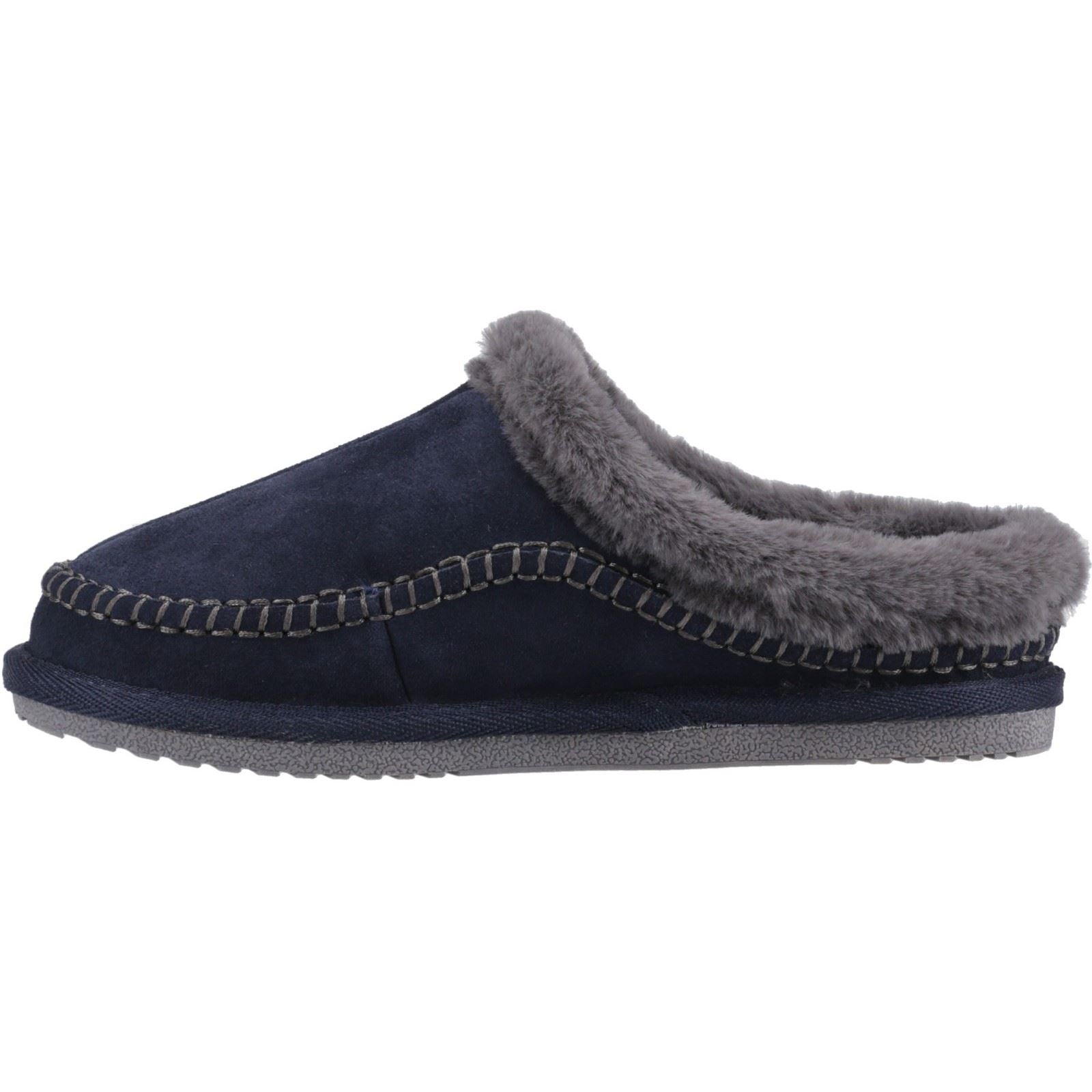 Hush Puppies Anika Damen Hausschuhe aus Wildleder in Marineblau