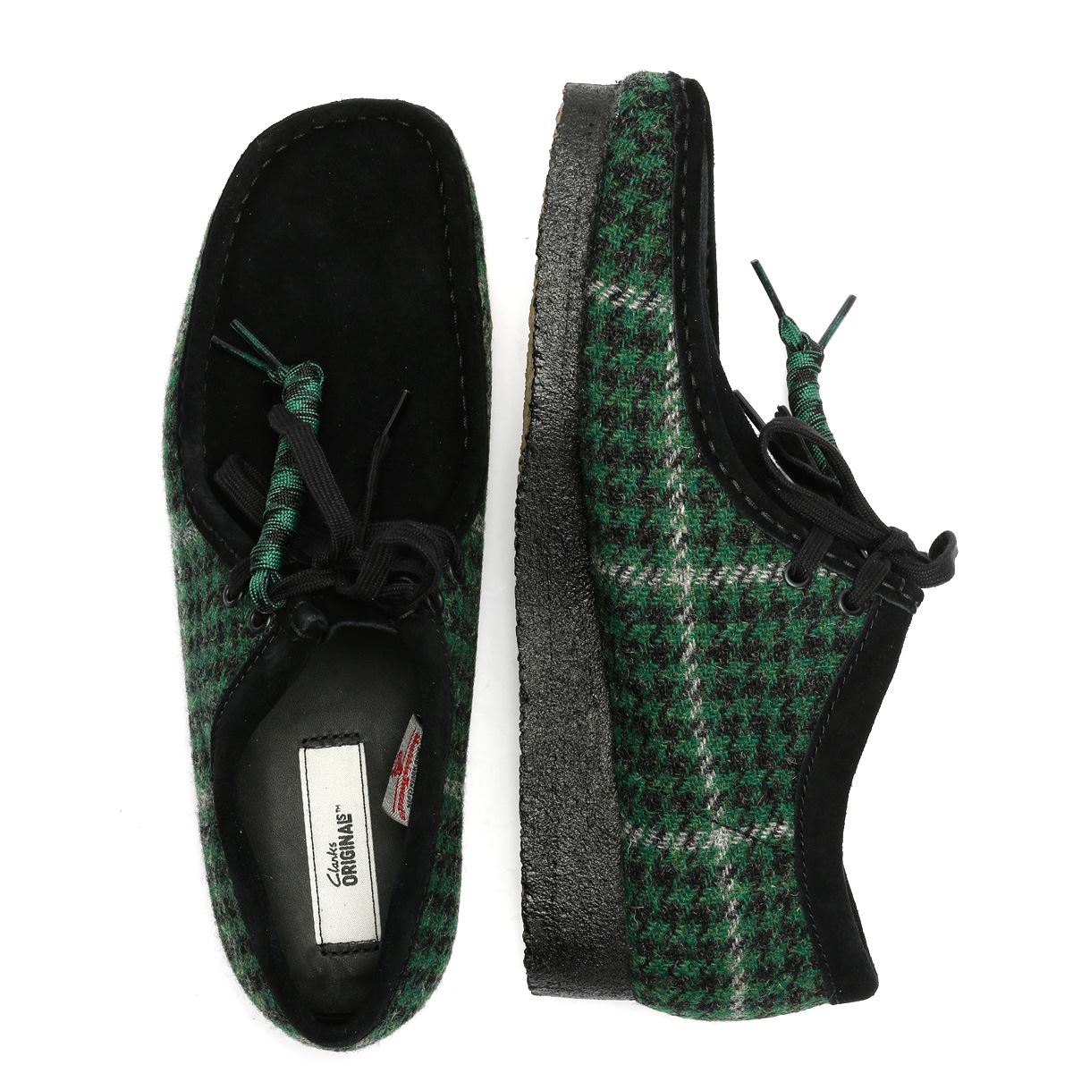 Clarks Originals Wallabee Herren Stoff Stiefel In Grün