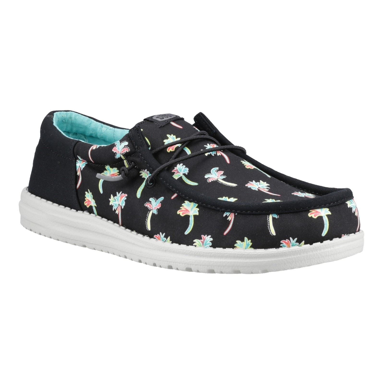 HEYDUDE Wally Funk Party Palm Baumwoll Herren Mokassin Schuhe In Schwarz/Mehrfarbig