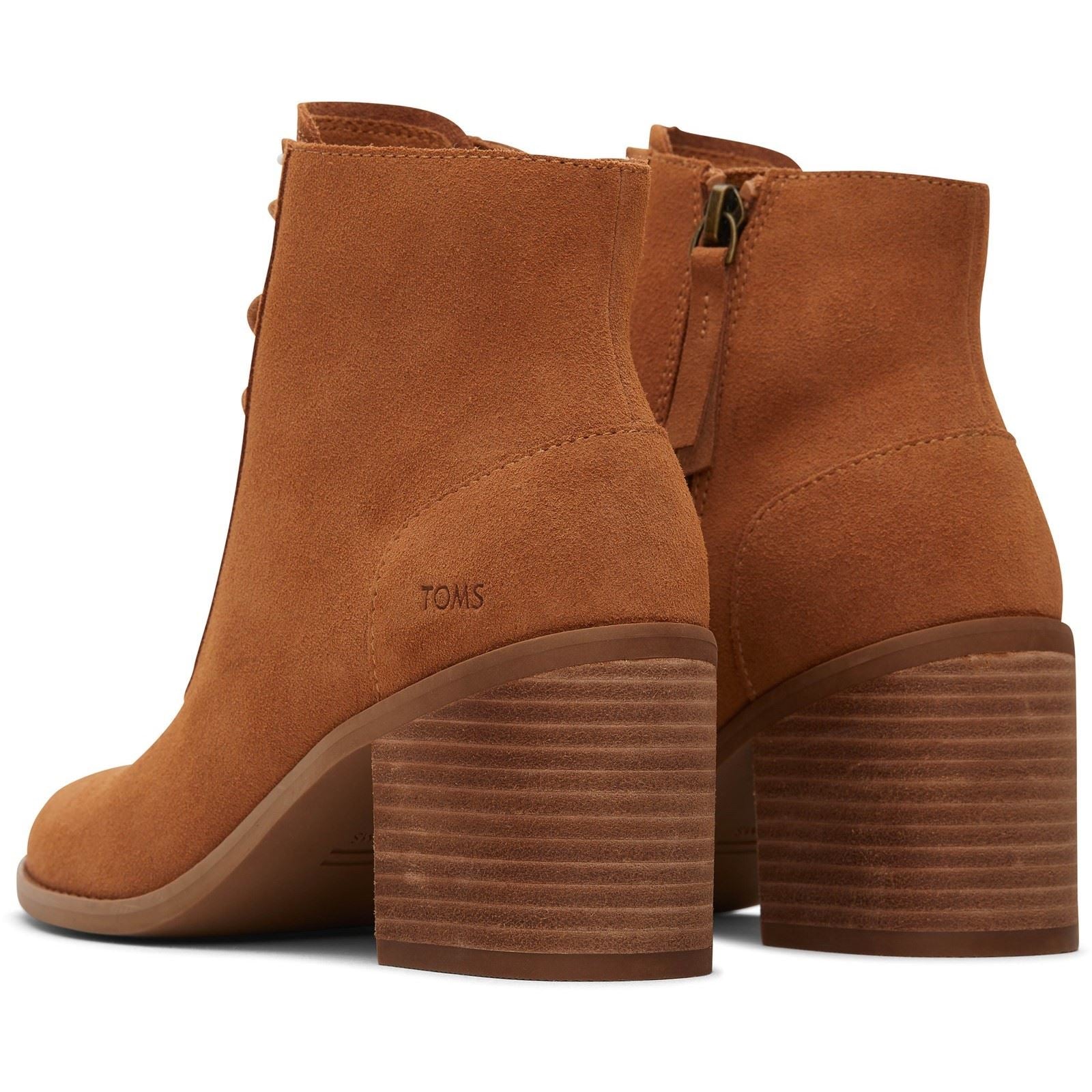 TOMS Evelyn Leder Damen Tan High Heeled Stiefeletten