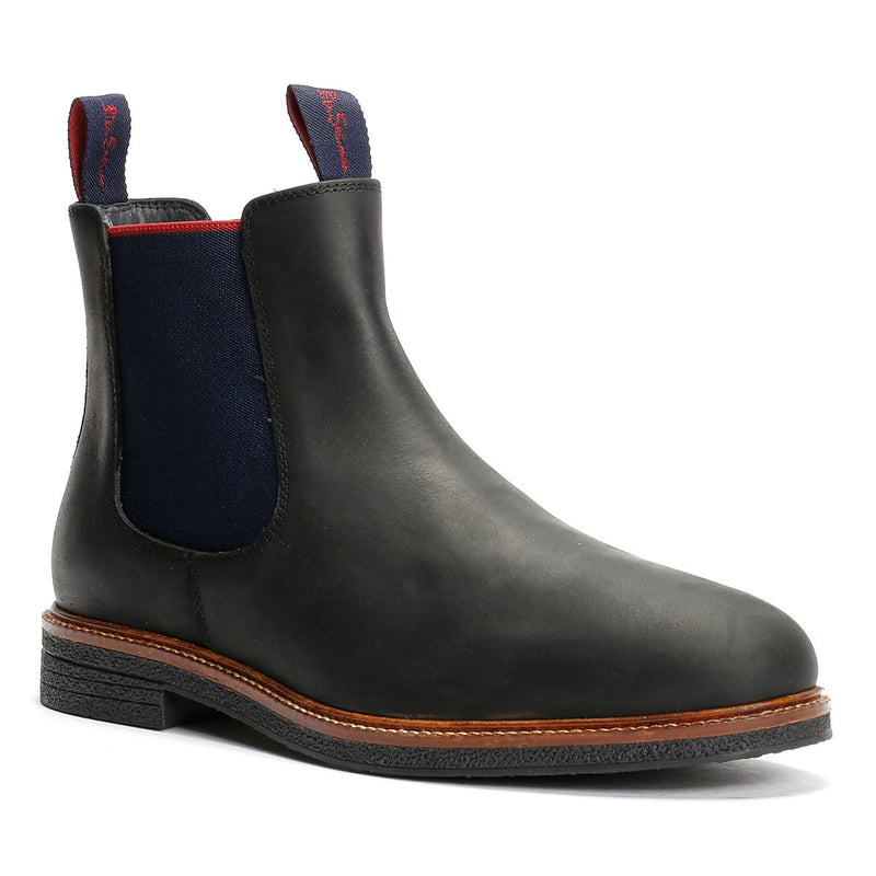 Ben Sherman Walker Chelsea Leder Herren Schwarze Stiefel
