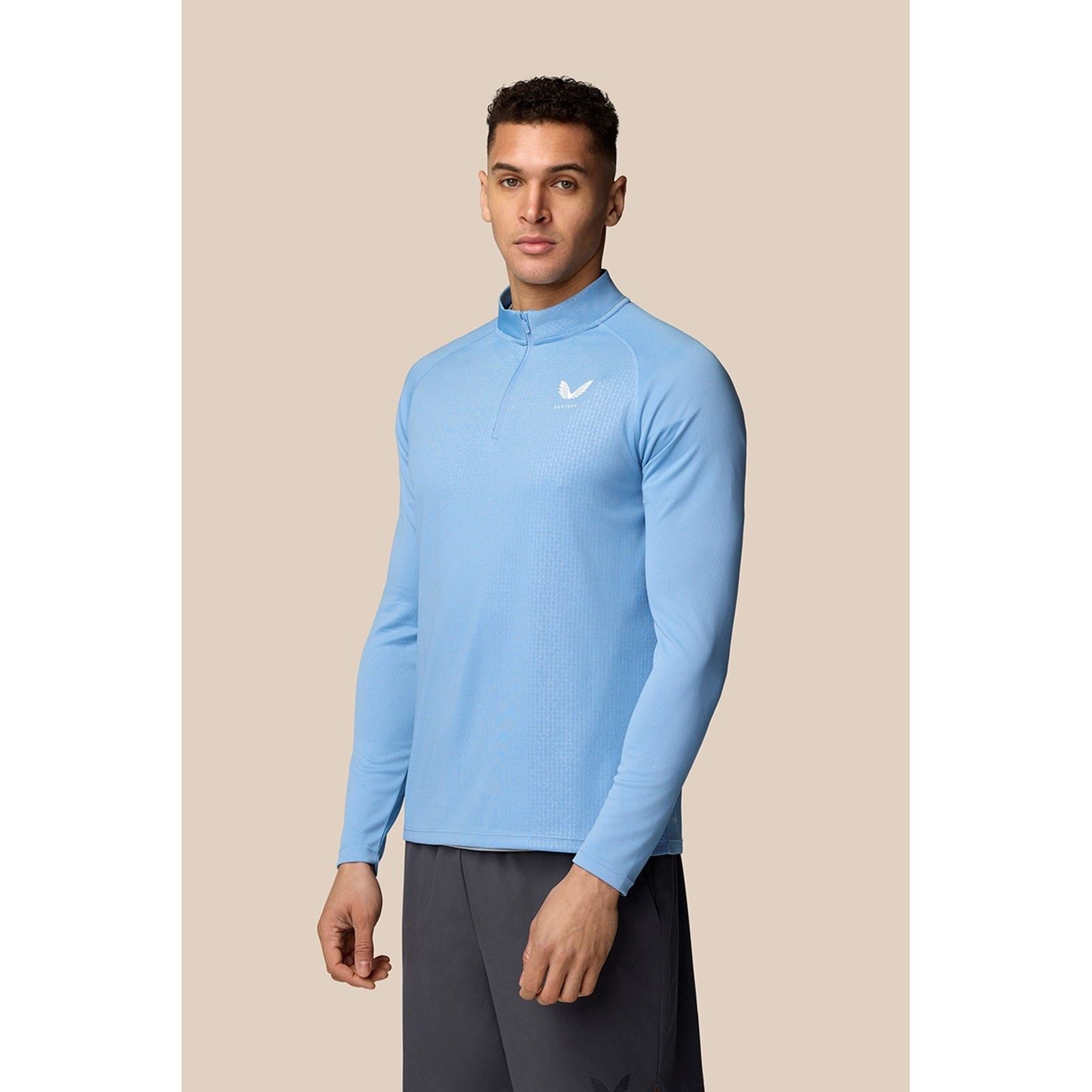 Castore Adapt 1/4 Zip Top Polyester Herren Schwarze Farbe Sport-T-Shirts