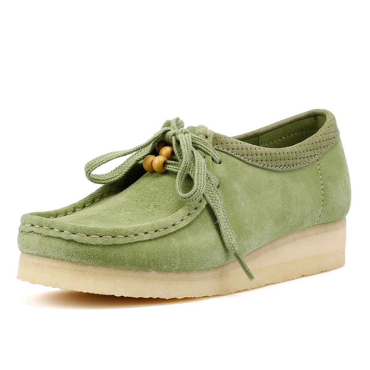 Clarks Originals Wallabee Damen Wildlederschuhe In Grün