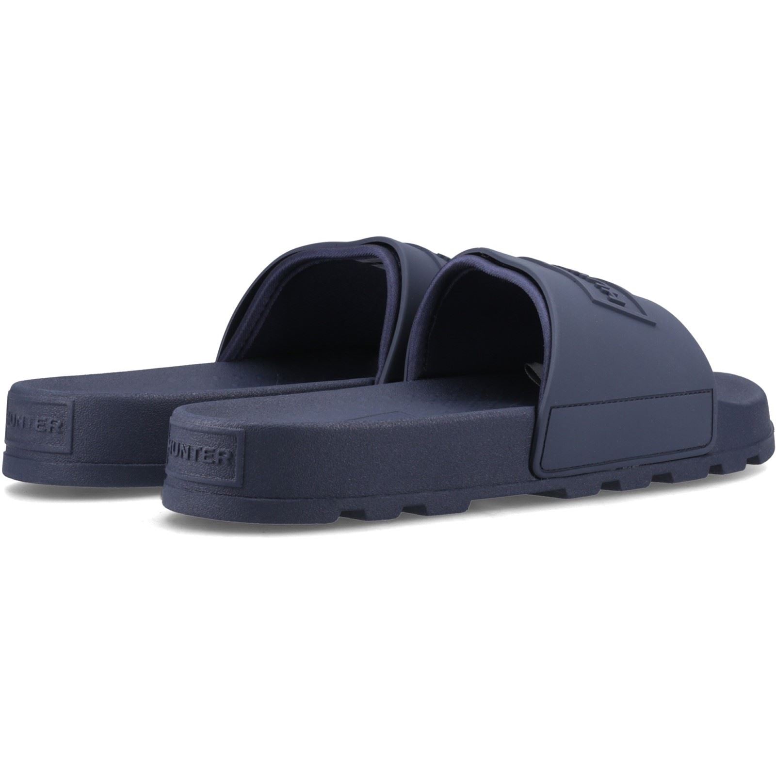 Hunter Core Embossed Slider Polyester Navy Slides