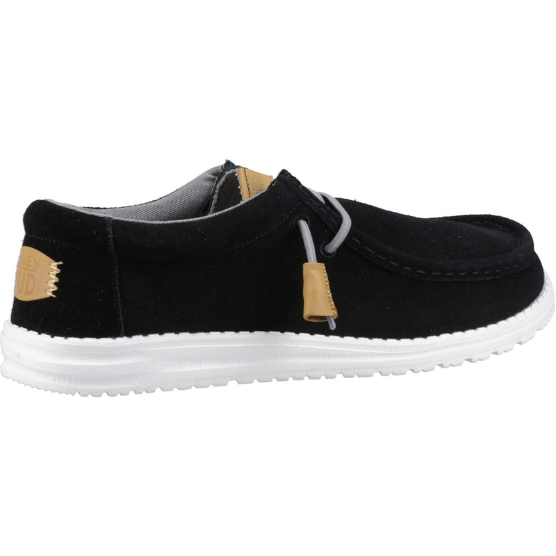 HEYDUDE Wally Craft Leder Herren Schwarze Bootsschuhe