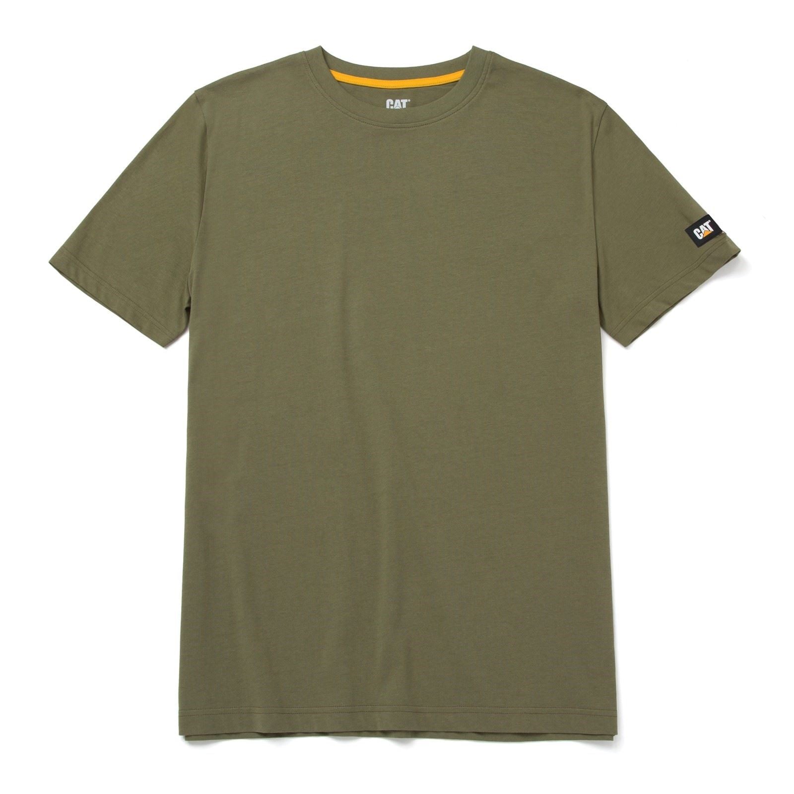 Caterpillar Essentials Short Sleeve Baumwoll Herren Grüne Kurzarm T-Shirts