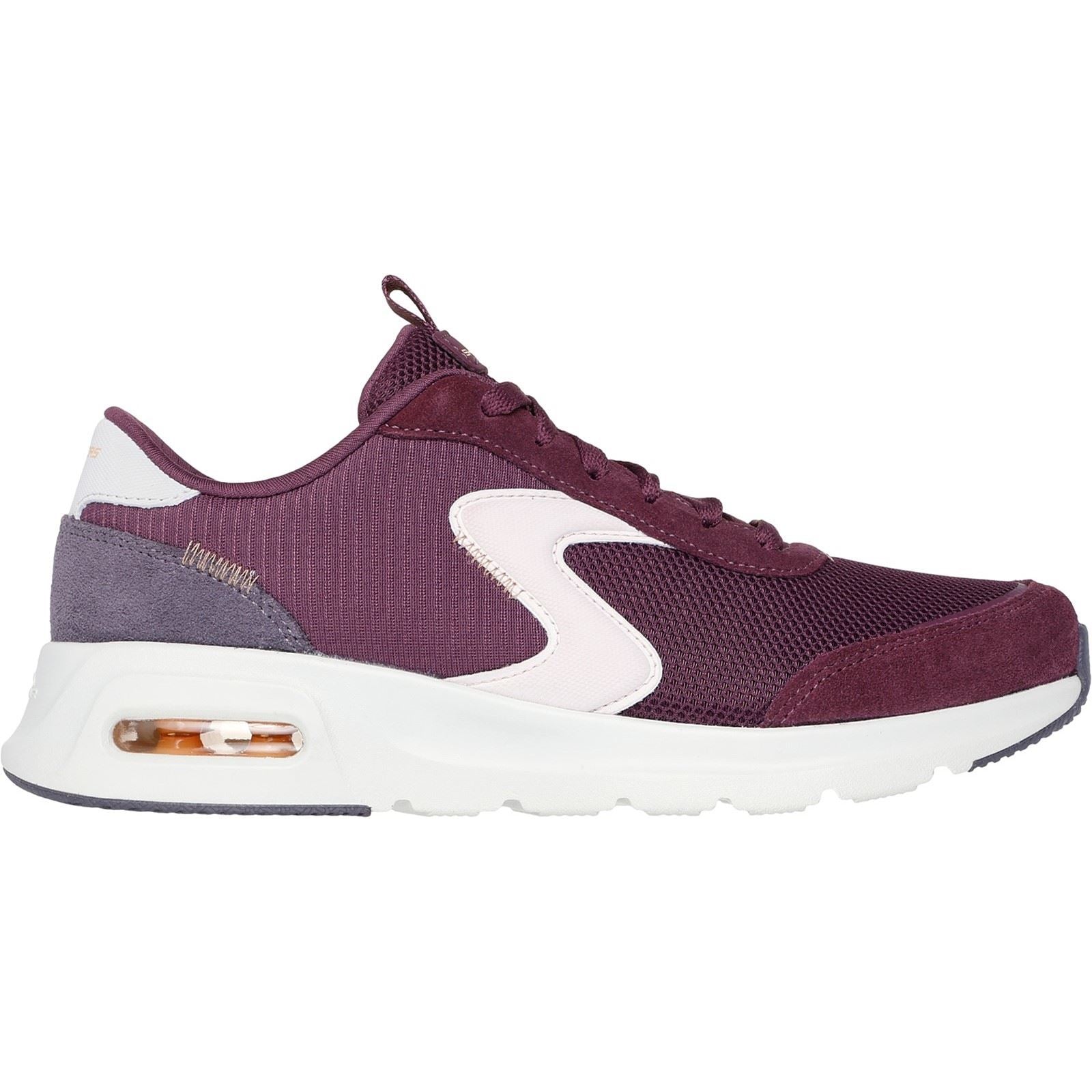 Skechers Skech-Air Court Air Wave Leder Damen Sneaker In Burgunderrot/Multi