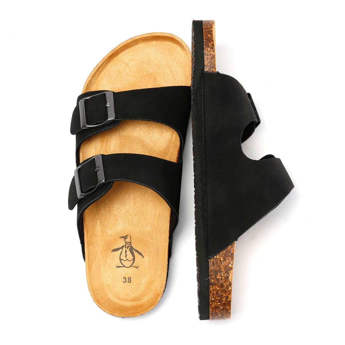 Penguin Port 2 Damen Schwarze Sandalen